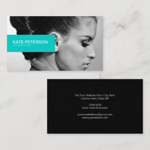 Personalised Elegance Black and White Photo, Tosca Business Card