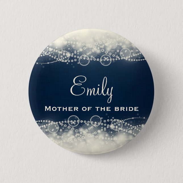 Personalised Elegant Abstract Lace and Pearls 6 Cm Round Badge (Front)