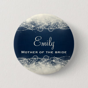 Personalised Elegant Abstract Lace and Pearls 6 Cm Round Badge