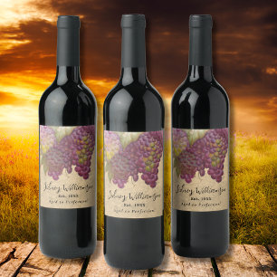 Personalised Elegant Aged to Perfection Birthday Wine Label