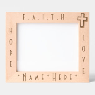 Personalised Elegant and Modern Cross Keepsake Etched Frames