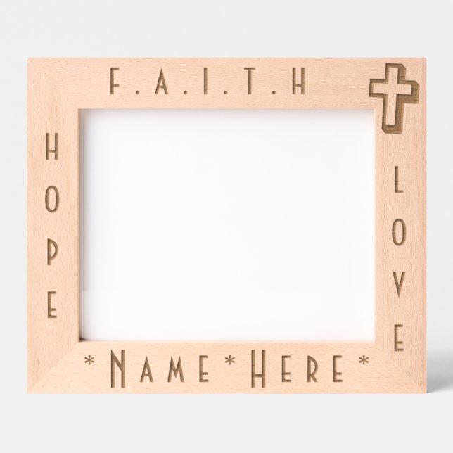 Personalised Elegant and Modern Cross Keepsake Etched Frames (Front)