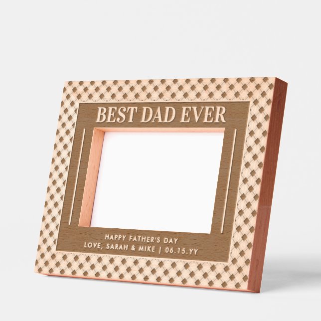 Personalised Elegant Best Dad Ever Father's Day Etched Frames (Left)