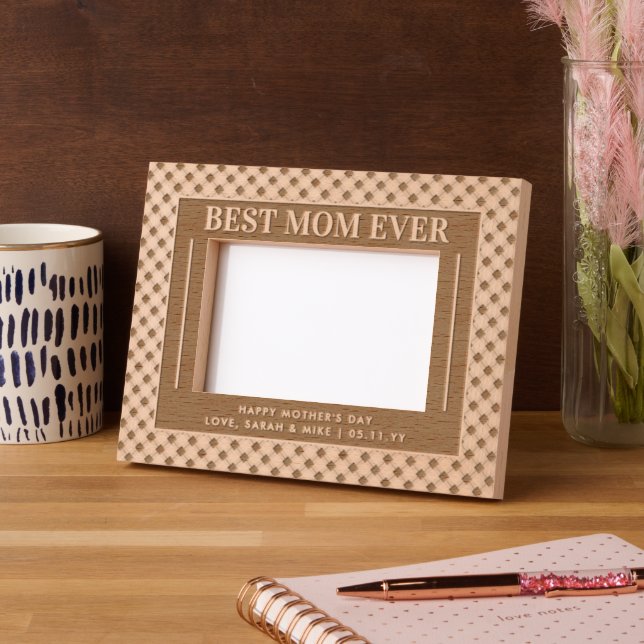 Personalised Elegant Best Mum Ever Mother's Day Etched Frames (Left)