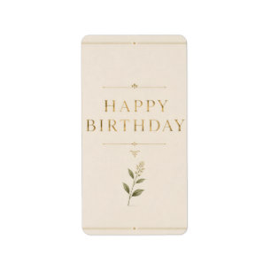 Personalised Elegant Birthday with Antique Gold Label
