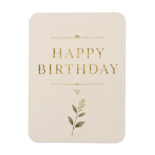 Personalised Elegant Birthday with Antique Gold Magnet