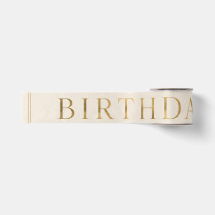Personalised Elegant Birthday with Antique Gold Satin Ribbon