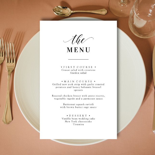 Personalised Elegant Black and White Wedding Menu (Creator Uploaded)