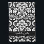 Personalised Elegant Black White Damask  Tea Towel<br><div class="desc">An elegant black and white damask pattern decorates this kitchen towel. Personalise it with your name. Designed for you by Blackberry Boulevard.</div>