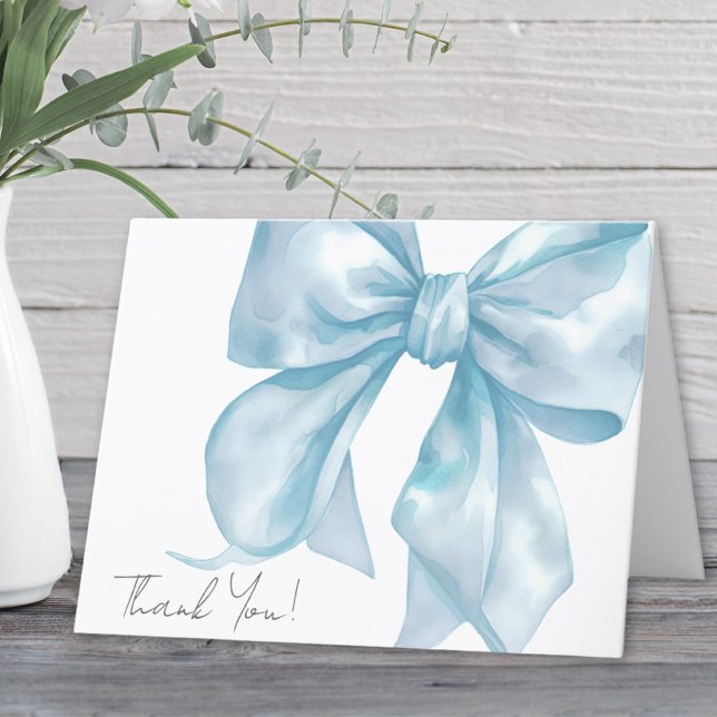 Personalised Elegant Blue Bow Thank You (Personalized Elegant Blue Bow Thank You )