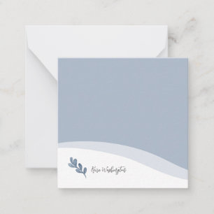 Personalised Elegant Blue Leaf Card
