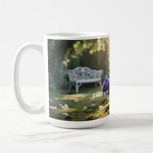 Personalised Elegant Blue Rose Custom Text Floral Coffee Mug