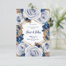 [Personalised] Elegant Blue Wedding Invitation