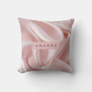 Personalised Elegant Blush Pink Satin Design Cushion