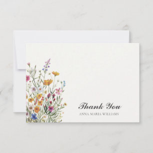 Personalised Elegant Boho Chic Floral Thank You Card
