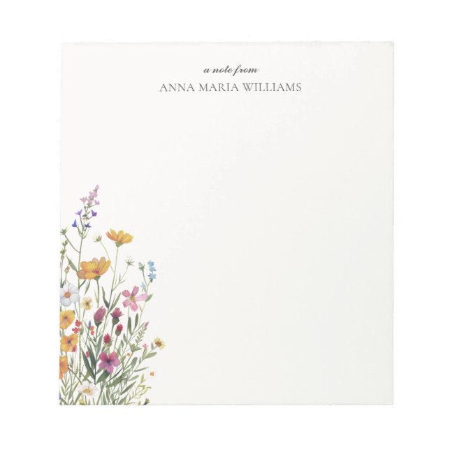  Personalised Elegant Boho Chic Notepad (Front)