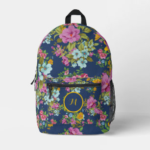 Personalised Elegant Boho Floral Wildflower Printed Backpack