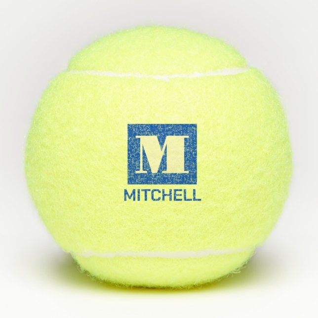 Personalised Elegant Bold Initial Monogram Name Tennis Balls (Front)