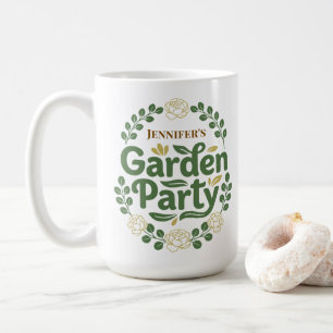Personalised Elegant Botanical Garden Party Wreath Coffee Mug