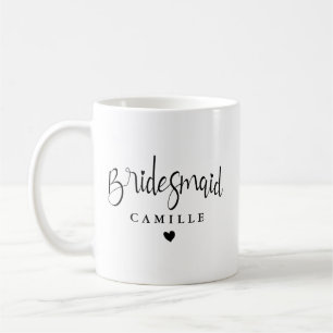 Personalised Elegant Bridesmaid Wedding Coffee Mug