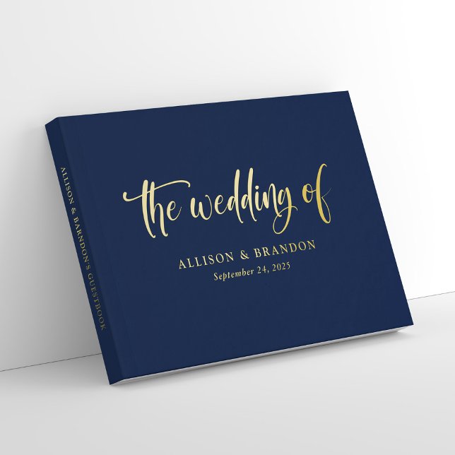 Personalised Elegant Calligraphy Foil Wedding Guest Book (Personalized Elegant Calligraphy Foil Wedding Guest Book)