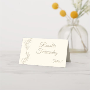 Personalised Elegant Champagne Table Assignment  Place Card
