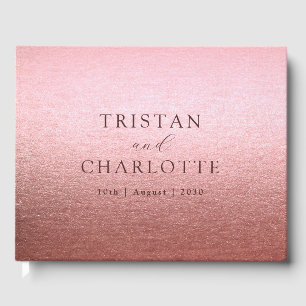 Personalised Elegant Chic Rose Gold Guest Book