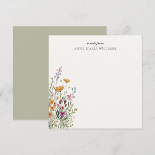 Personalised Elegant Chic Wildflower Note Card