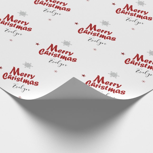 Personalised Elegant Christmas Name Wrapping Paper (Corner)