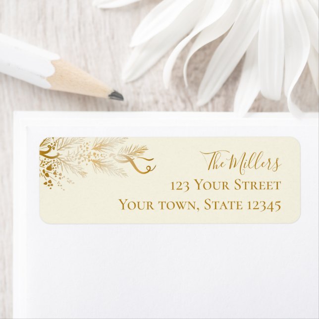 Personalised Elegant Christmas Return Address  Label (Insitu)