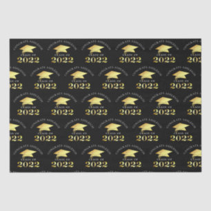 Personalised Elegant Class of 2022 Black Gold Tissue Paper