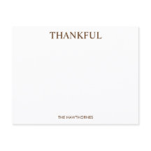 Personalised Elegant Classic Brown Thankful Modern