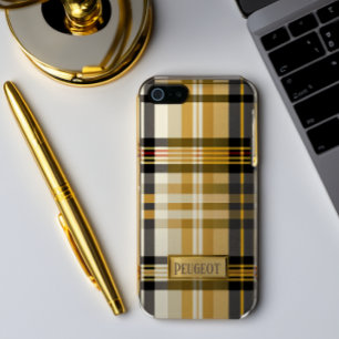 Personalised Elegant Classic Tan and Gold iPhone 15 Case