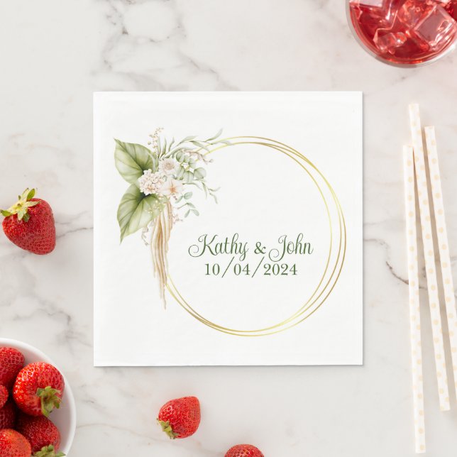 Personalised elegant cocktail party napkins (Insitu)