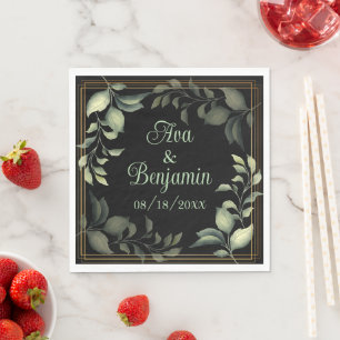Personalised elegant cocktail party napkins weddin