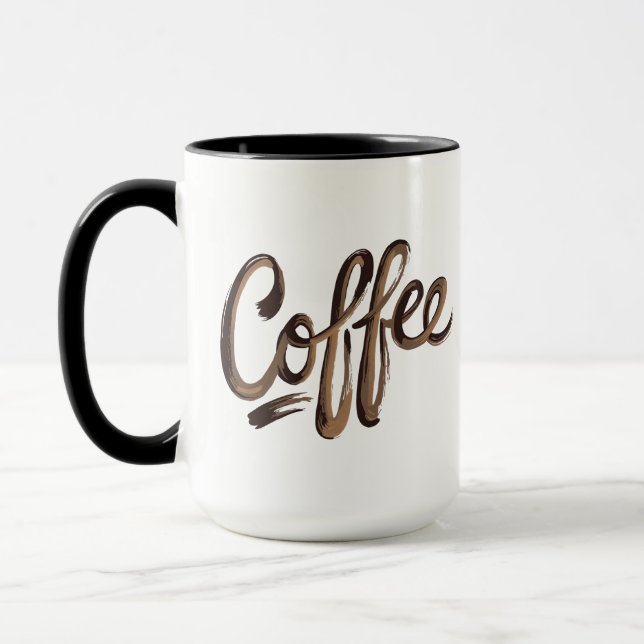 Personalised Elegant Coffee Monogram  Mug (Left)