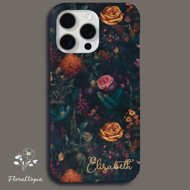 Personalised Elegant Dark Gothic Floral Rose Case-Mate iPhone Case (Creator Uploaded)