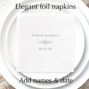 Personalised Elegant Diamond Wedding Anniversary Foil Napkins