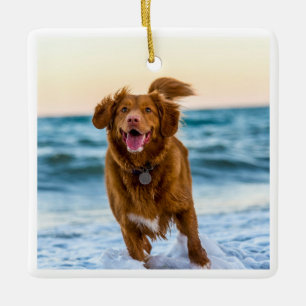 Personalised Elegant Dog Photo Ceramic Ornament