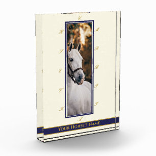 Personalised Elegant Dressage Arena Horse Photo Block