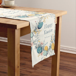 Personalised Elegant Egg Floral Easter Long Table Runner