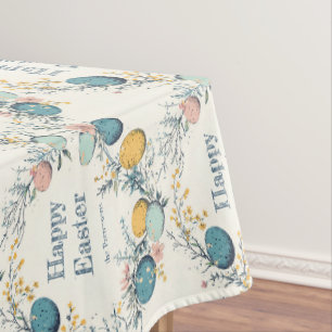Personalised Elegant Egg Floral Easter Tablecloth