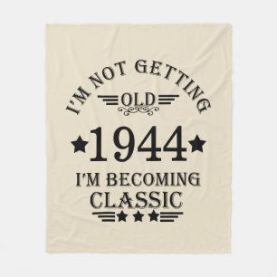 Personalised elegant eighty vintage 80th birthday fleece blanket