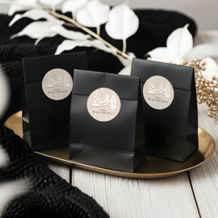 Personalised Elegant Evergreen Christmas Design Classic Round Sticker