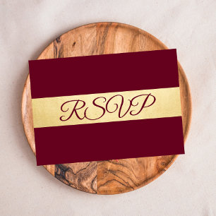 Personalised Elegant Fall Burgundy RSVP Wedding Card