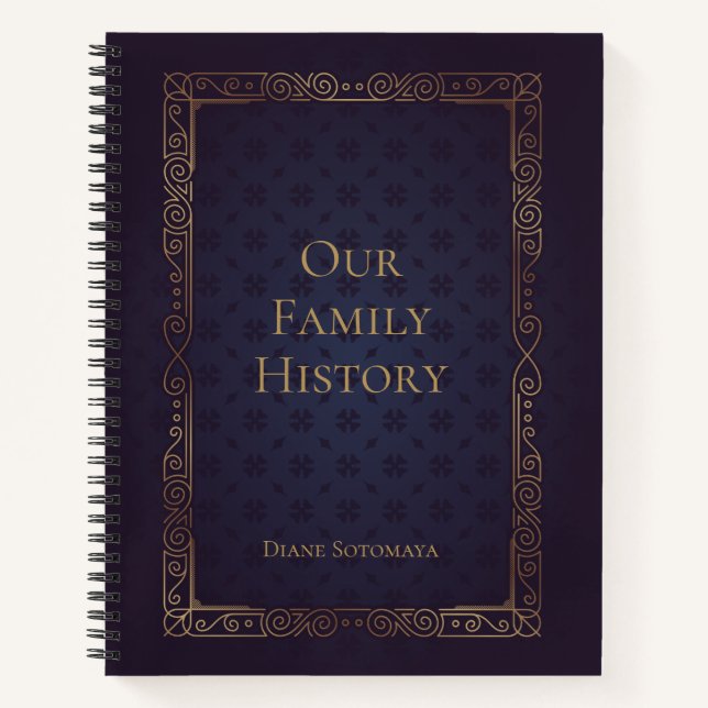 Personalised Elegant Family History Notebook (Front)