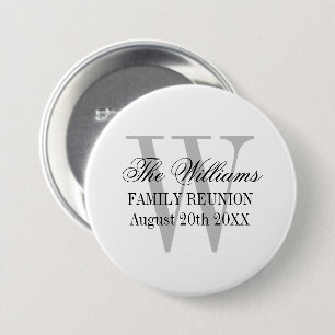 Personalised elegant family reunion party buttons