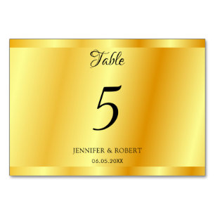Personalised Elegant Faux Gold Script Template Table Number