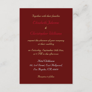 Personalised Elegant Faux Gold Wedding Invitation