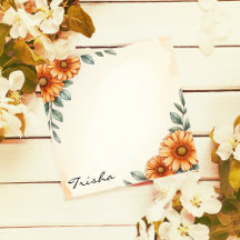 Personalised Elegant Floral Autumn Notepad 
